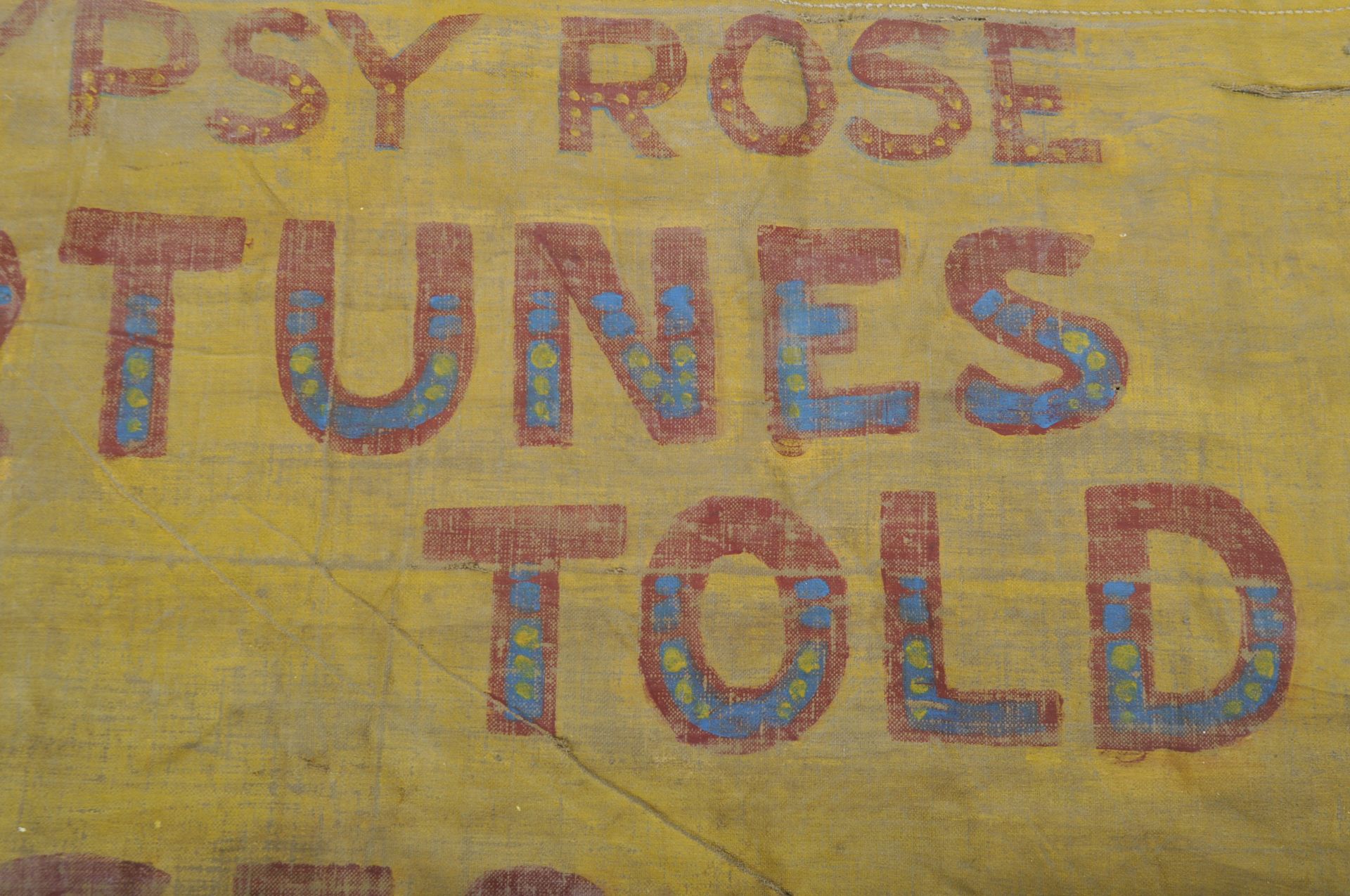GYPSY ROSE FORTUNES TELLER - EARLY 20TH CANVAS BANNER - Image 4 of 6