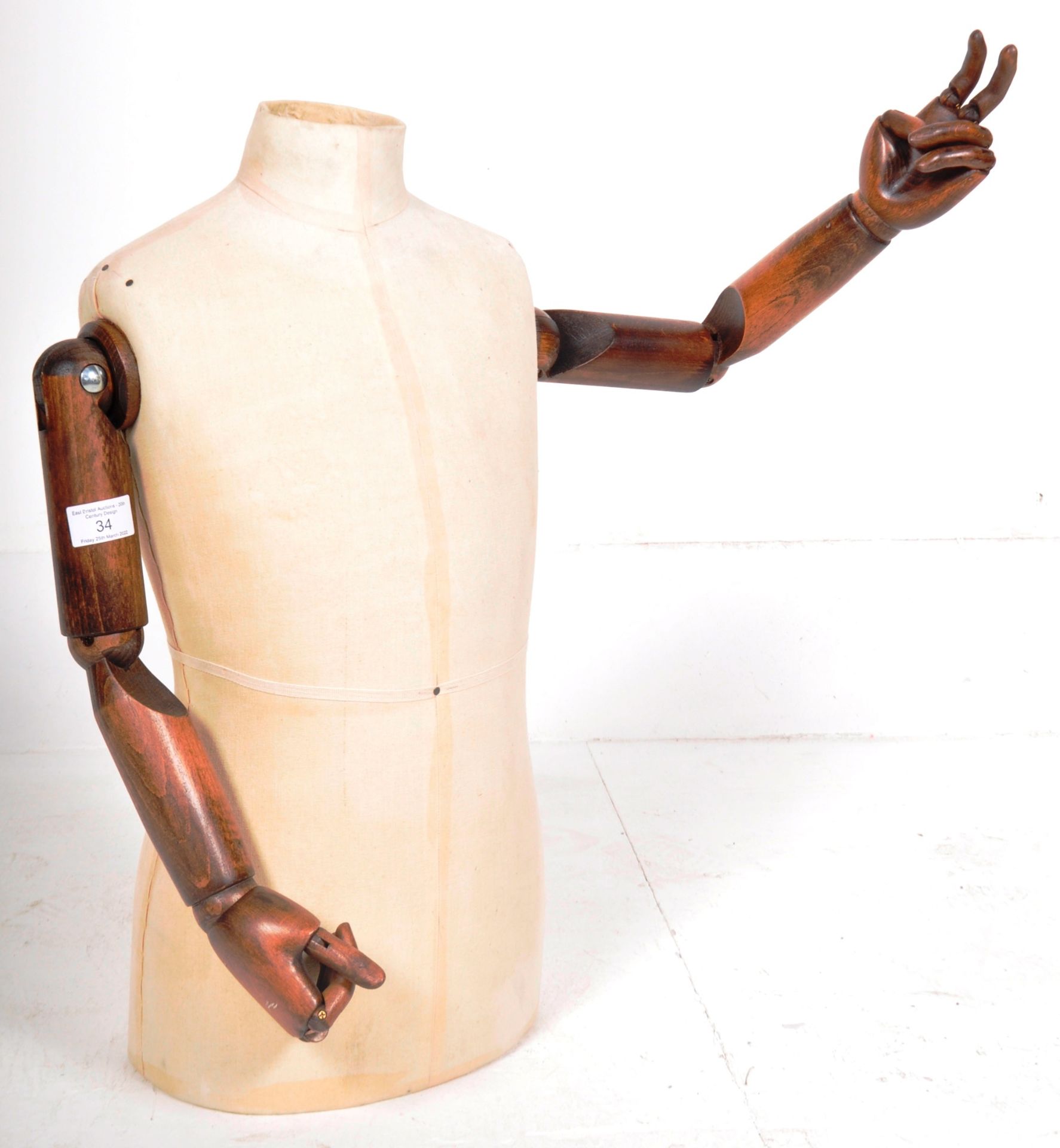 LATE 20TH CENTURY TAILORS HABERDASHERY ARTICULATED MANNEQUIN