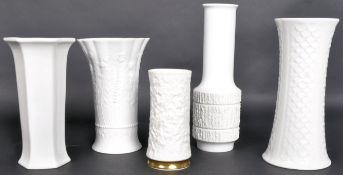 COLLECTION OF MID 20TH CENTURY GERMAN WHITE PORCELAIN VASES