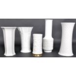 COLLECTION OF MID 20TH CENTURY GERMAN WHITE PORCELAIN VASES