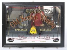 BELL'S SCOTCH WHISKY - MID CENTURY PUB ADVERTISING MIRROR