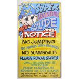 SUPER ADVENTURE SLIDE - VINTAGE HAND PAINTED WOODEN SIGN