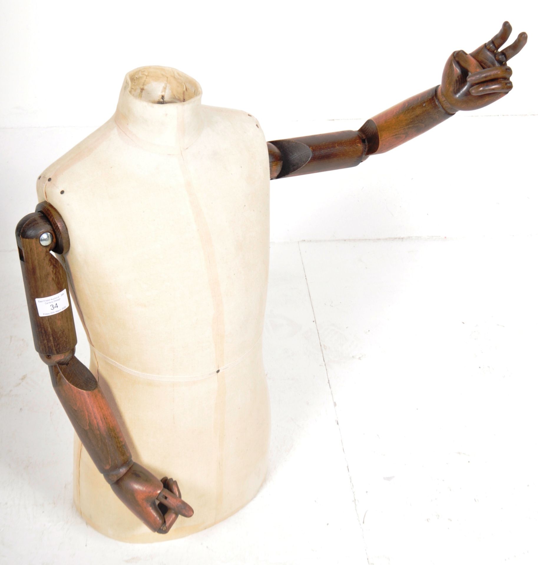 LATE 20TH CENTURY TAILORS HABERDASHERY ARTICULATED MANNEQUIN - Image 2 of 5