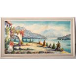 RETRO MID 20TH CENTURY OIL ON CANVAS LANDSCAPE PAINTING