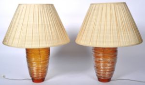 PORTA ROMANA - THREAD MODEL GLB32 - PAIR OF AMBER GLASS LAMPS