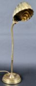 VINTAGE 20TH CENTURY ART DECO BRASS GOOSENECK LAMP LIGHT