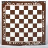 MYRRAY, SONS AND COMPANY - CHESS BOARD ENAMEL ADVERTISING SIGN