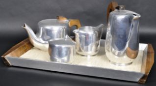 PICQUOT WARE - RETRO COFFEE / TEA SERVICE AND TRAY