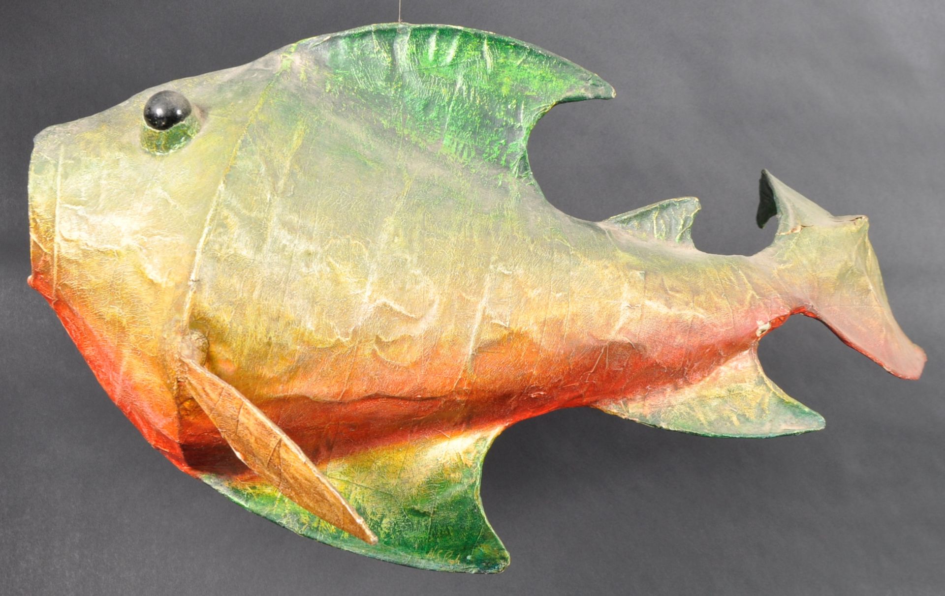 RETRO PAPIER-MACHE AND WIRE ABSTRACT MODEL OF A FISH - Image 3 of 11