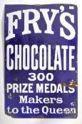 FRY'S CHOCOLATE - 19TH CENTURY VICTORIAN ENAMEL ADVERTISING SIGN