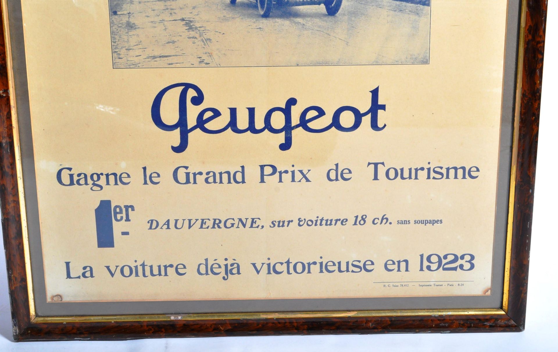 LYON GRAND PRIX 1924 - FRENCH ADVERTISING CAR RACING POSTER - Image 4 of 5