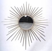 20TH CENTURY SUNBURST METAL WORKED HANGING MIRROR