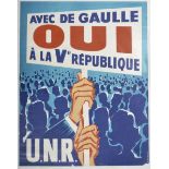 VINTAGE FRENCH PROPAGANDA POSTER FOR DE GAULLE