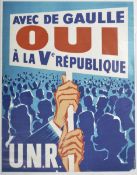 VINTAGE FRENCH PROPAGANDA POSTER FOR DE GAULLE