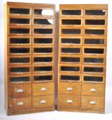 LARGE PAIR OF ART DECO UPRIGHT HABERDASHERY CABINETS