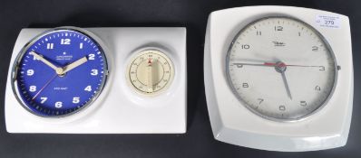 JUNGHANS & DIEHL - TWO MID CENTURY CERAMIC WALL CLOCKS