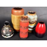 COLLECTION OF RETRO GERMAN POTTERY VASES OF VARYING DESIGNS
