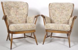 ERCOL - PAIR OF WINGBACK ARMCHAIRS