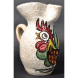 ITALIAN ART POTTERY - GAMBINE INFLUENCED COCKEREL JUG