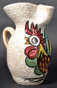 ITALIAN ART POTTERY - GAMBINE INFLUENCED COCKEREL JUG