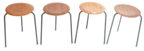 SET OF FOUR VINTAGE DOT STOOLS IN THE MANNER OF JACOBSEN
