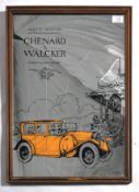 CHENARD & WALCKER - VINTAGE FRENCH ADVERTISING MIRROR