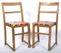 MATCHING PAIR OF UNION JACK PAINTED 1940S DINING CHAIRS