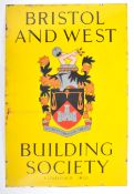 BRISTOL & WEST BUILIDING SOCIETY - VINTAGE ENAMEL DISPLAY SIGN