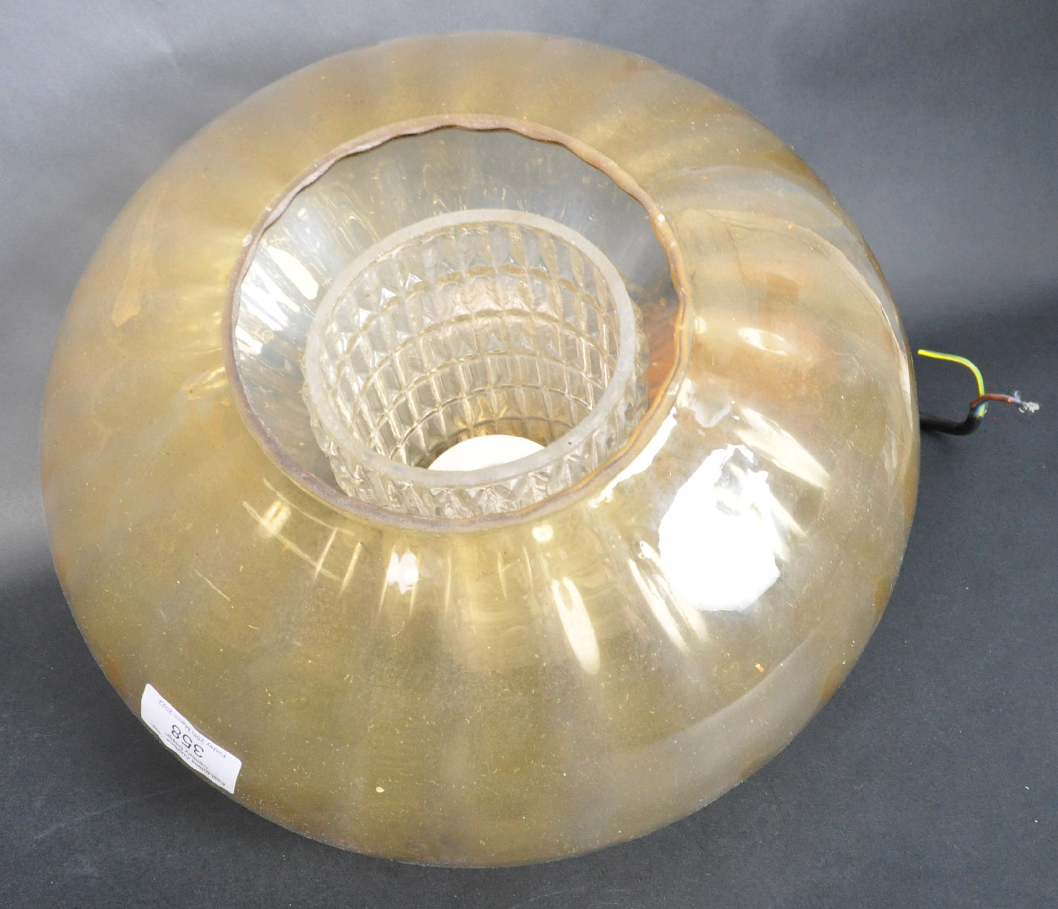 VINTAGE LIGHTING - GERMAN MID CENTURY GLASS CEILING LIGHT - Image 5 of 5