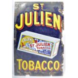 ST. JULIEN TOBACCO - OGDEN'S - VINTAGE ENAMEL ADVERTISING SIGN