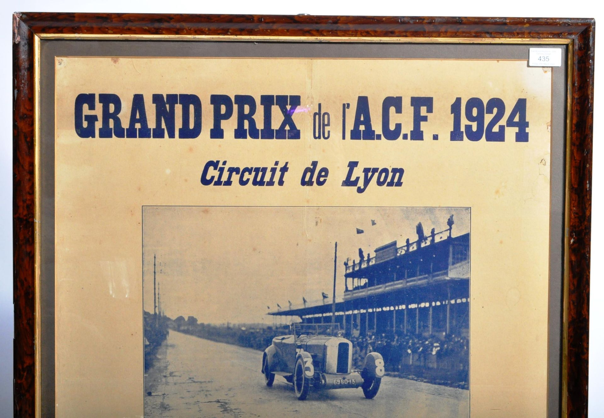 LYON GRAND PRIX 1924 - FRENCH ADVERTISING CAR RACING POSTER - Image 2 of 5