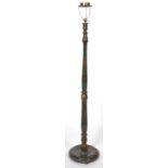 20TH CENTURY CHINESE CHINOISERIE GREEN LACQUER FLOOR LAMP