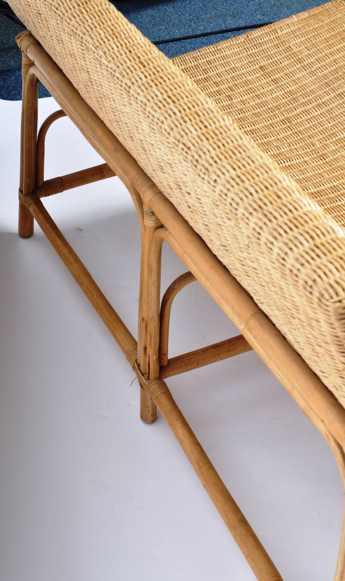 RETRO WICKER / CANE AND BAMBOO BENCH / LOUNGE SOFA CHAIR - Image 7 of 7