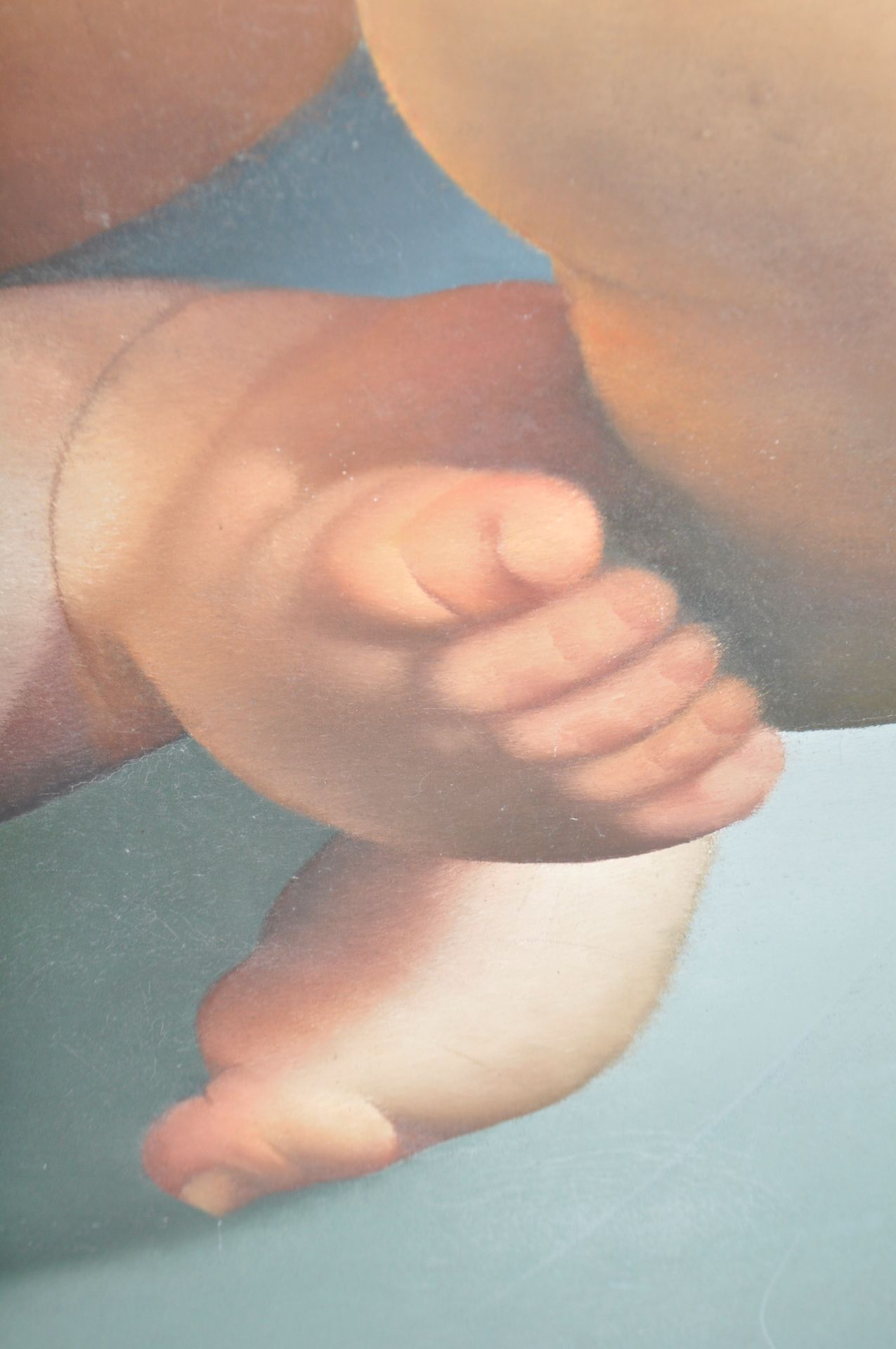 LEE STEWART (B. 1972) - LARGE OIL ON CANVAS PAINTING OF A BABY - Image 6 of 8