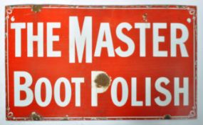 THE MASTERS BOOT POLISH - EARLY 20TH CENTURY ENAMEL SIGN