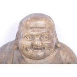 VINTAGE 20TH CENTURY PLASTER FIGURINE OF A SEATED LAUGHING BUDDHA