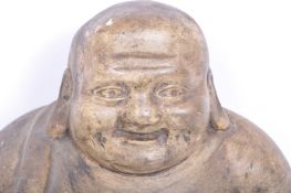 VINTAGE 20TH CENTURY PLASTER FIGURINE OF A SEATED LAUGHING BUDDHA