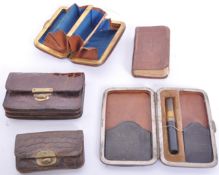 COLLECTION OF LEATHER BOUND GENTLEMENS CURIO ITEMS