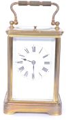 VINTAGE BRASS CARRIAGE CLOCK SIGNED JF