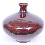 LARGE VINTAGE RETRO STUDIO POTTERY OXBLOOD VASE