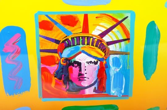 PETER MAX (B.1937) - LIBERTY HEAD II COLLAGE, 1997 - Image 3 of 4