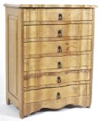 EARLY 20TH CENTURY OAK SERPENTINE SIX DRAWER CHEST