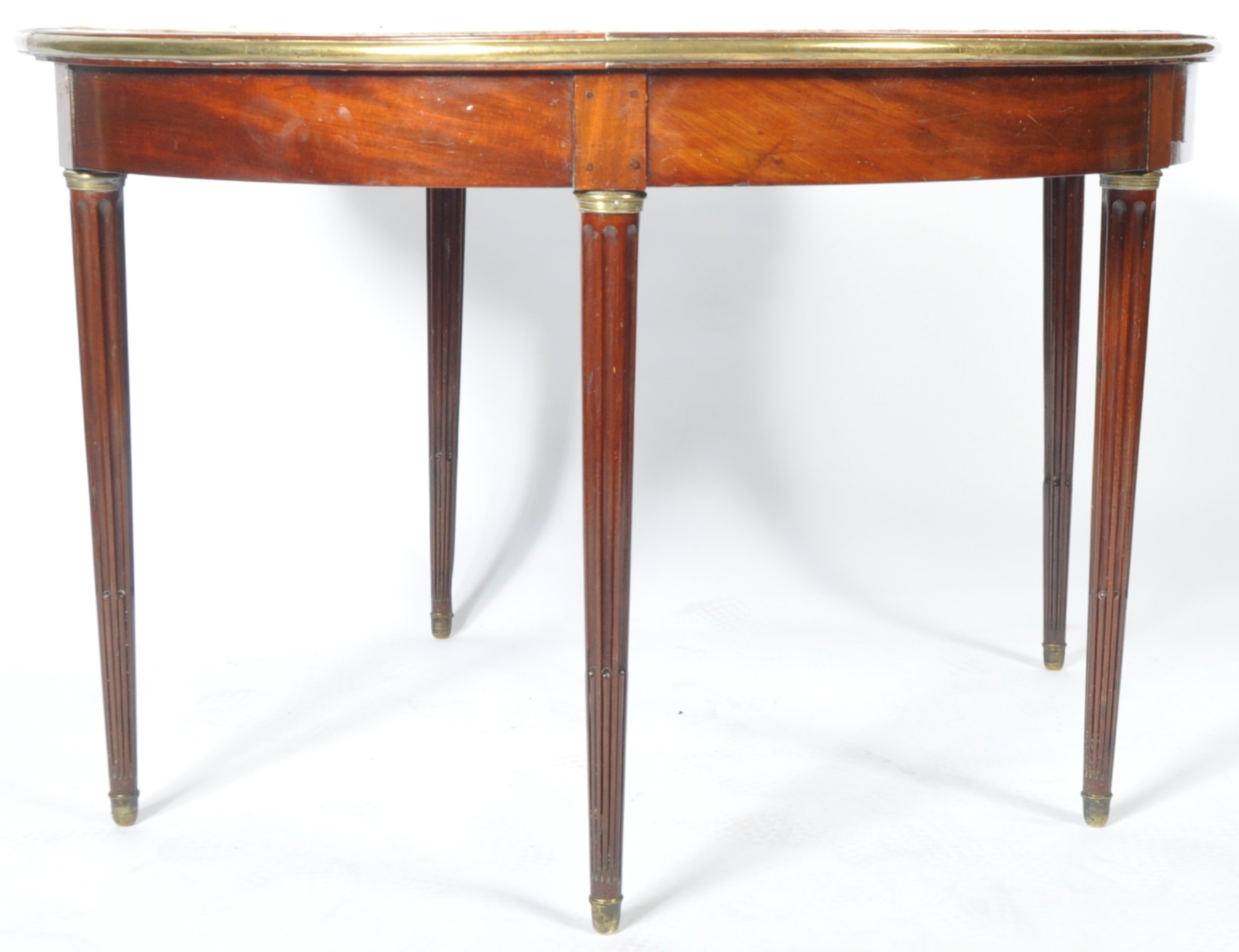 EARLY 20TH CENTURY FRENCH EMPIRE BRASS AND MAHOGANY CARD TABLE - Image 5 of 7