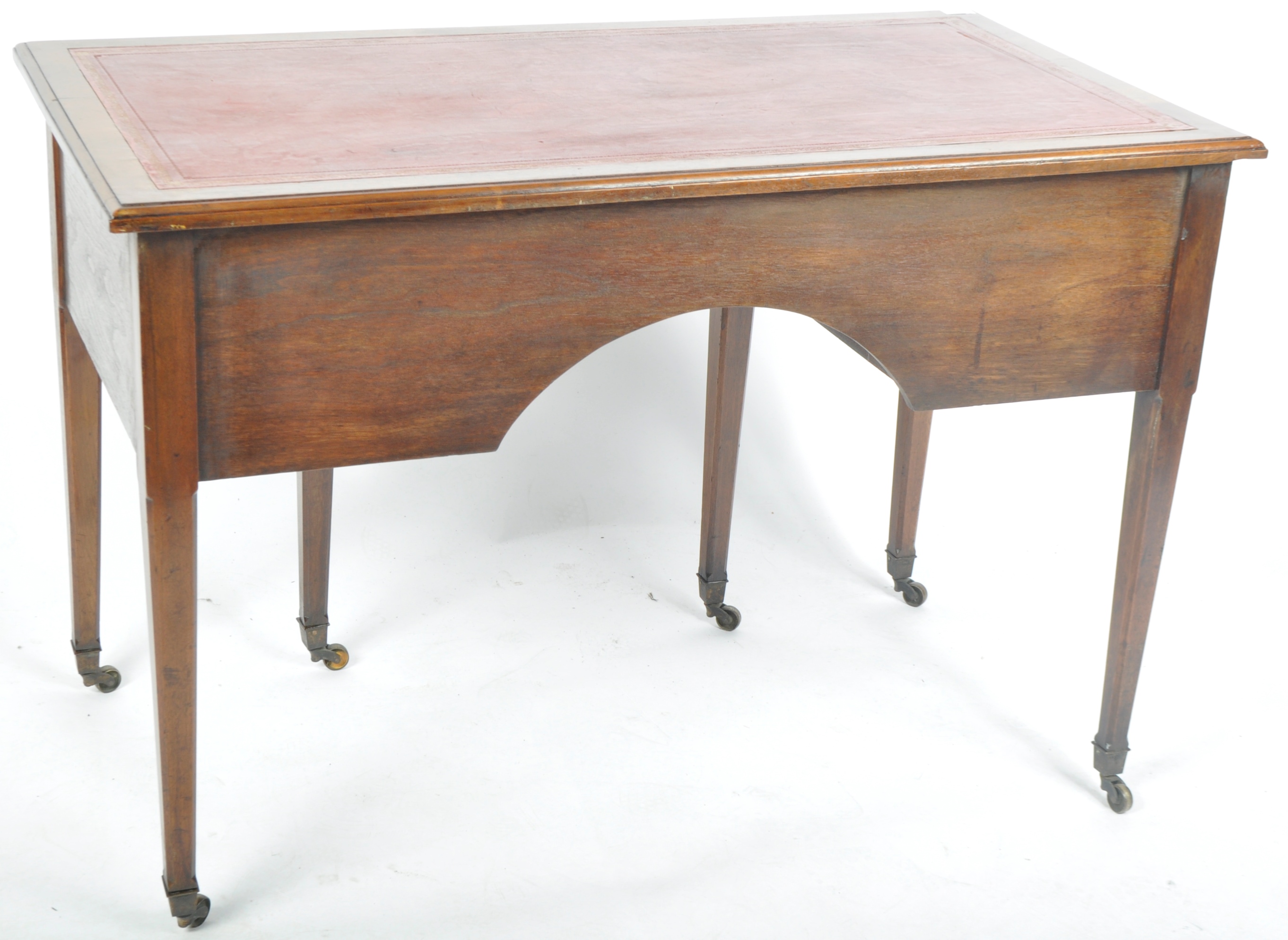 EDWARDIAN MAHOGANY WRITING TABLE DESK - Image 9 of 9