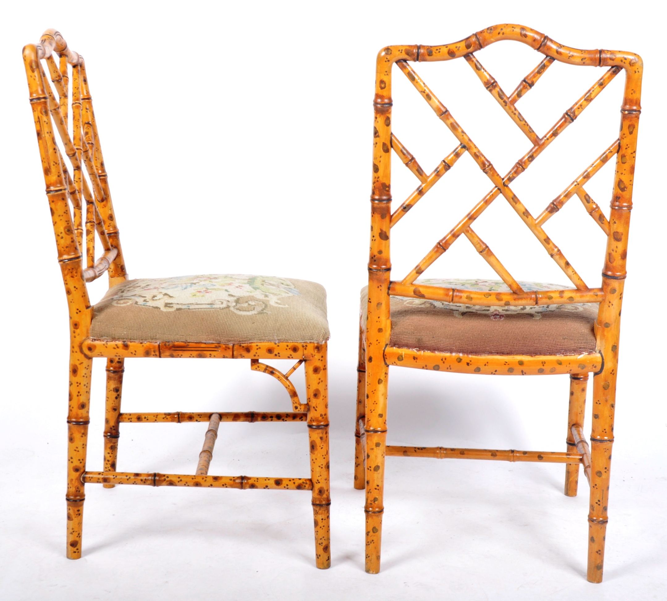 MATCHING PAIR OF 18TH CENTURY STYLE FAUX BAMBOO CHAIRS - Image 6 of 7