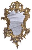 19TH CENTURY FRENCH ROCOCO STYLE BRASS ORMOLU MIRROR