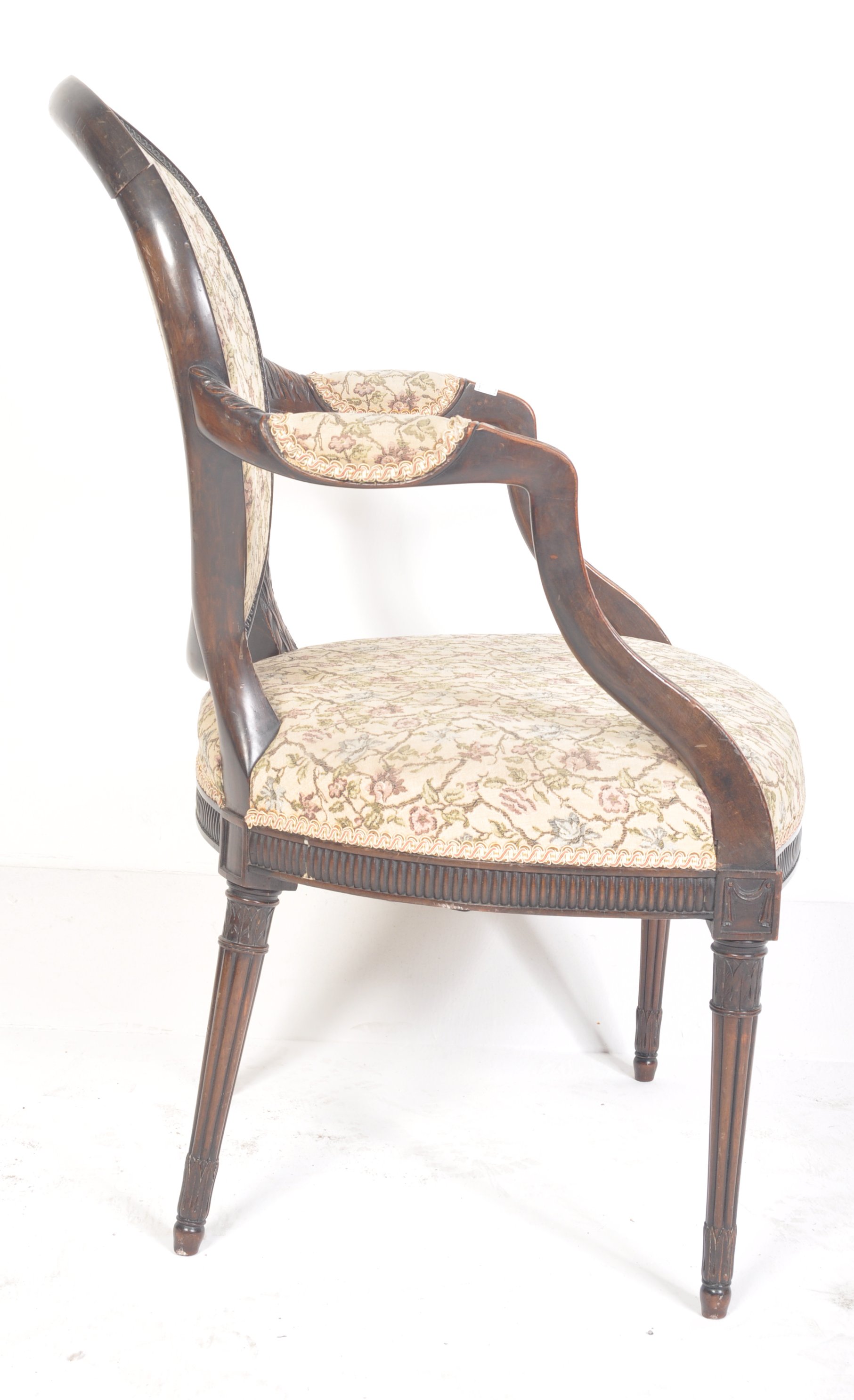 GEORGE III MANNER HEPPLEWHITE INFLUENCE ARMCHAIR - Image 9 of 11