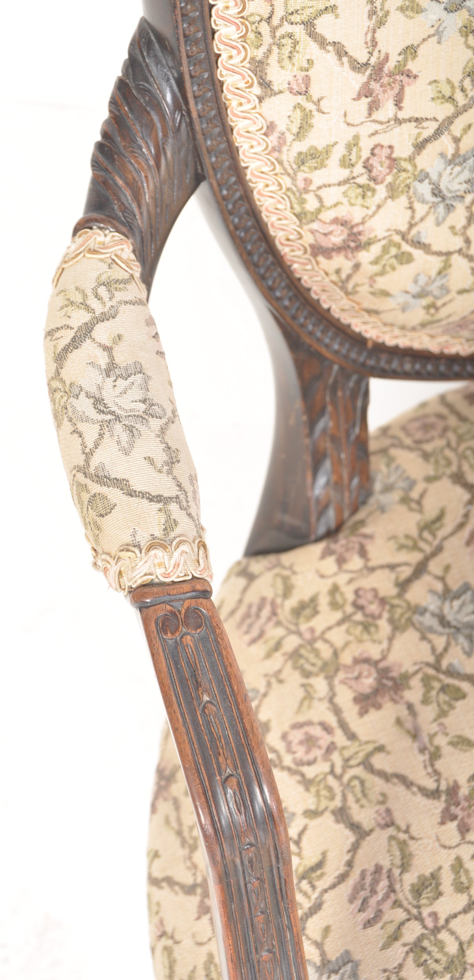 GEORGE III MANNER HEPPLEWHITE INFLUENCE ARMCHAIR - Image 7 of 11