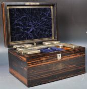 19TH CENTURY VICTORIAN COROMANDEL WOOD VANITY TRAVEL BOX