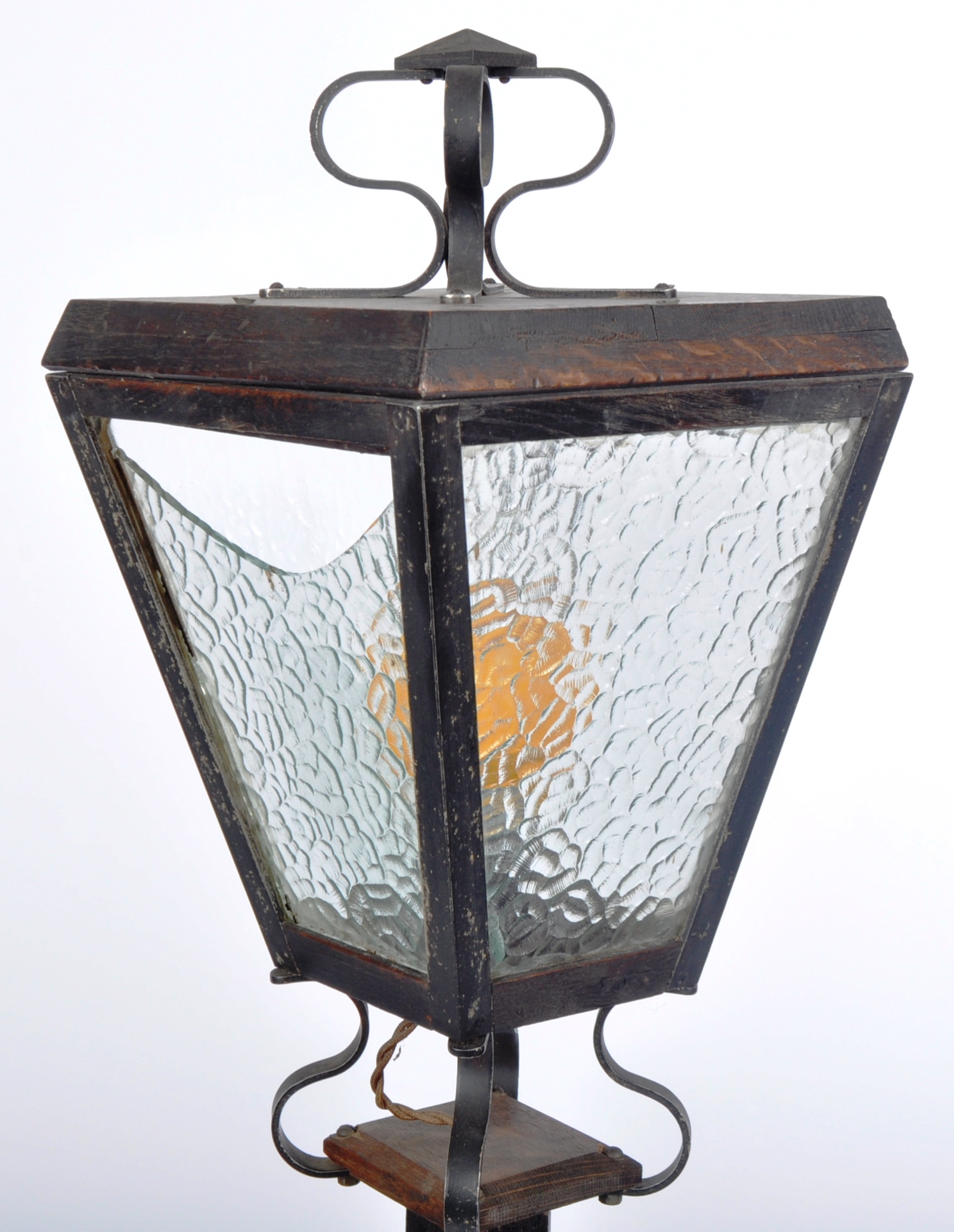 VINTAGE 20TH CENTURY FLOOR STANDING LANTERN LAMP LIGHT - Image 2 of 6